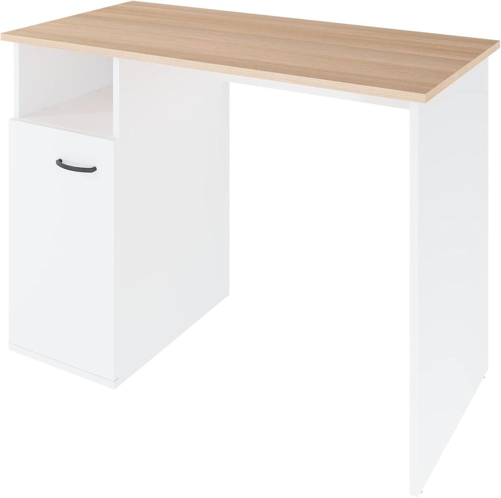 LEVIRA Louder – Computertisch 100 × 49 × 72 cm, weiß/Eiche weiß