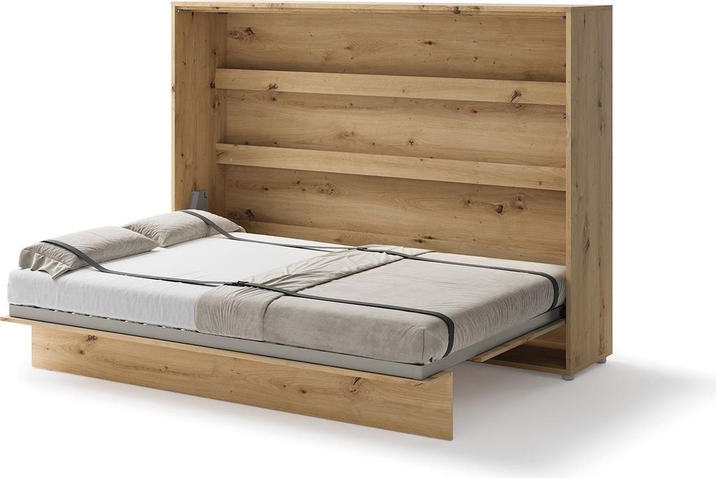 Schrankbett 140 x 200 Horizontal BC-04 Artisan Eiche LENART BED CONCEPT Wandklappbett
