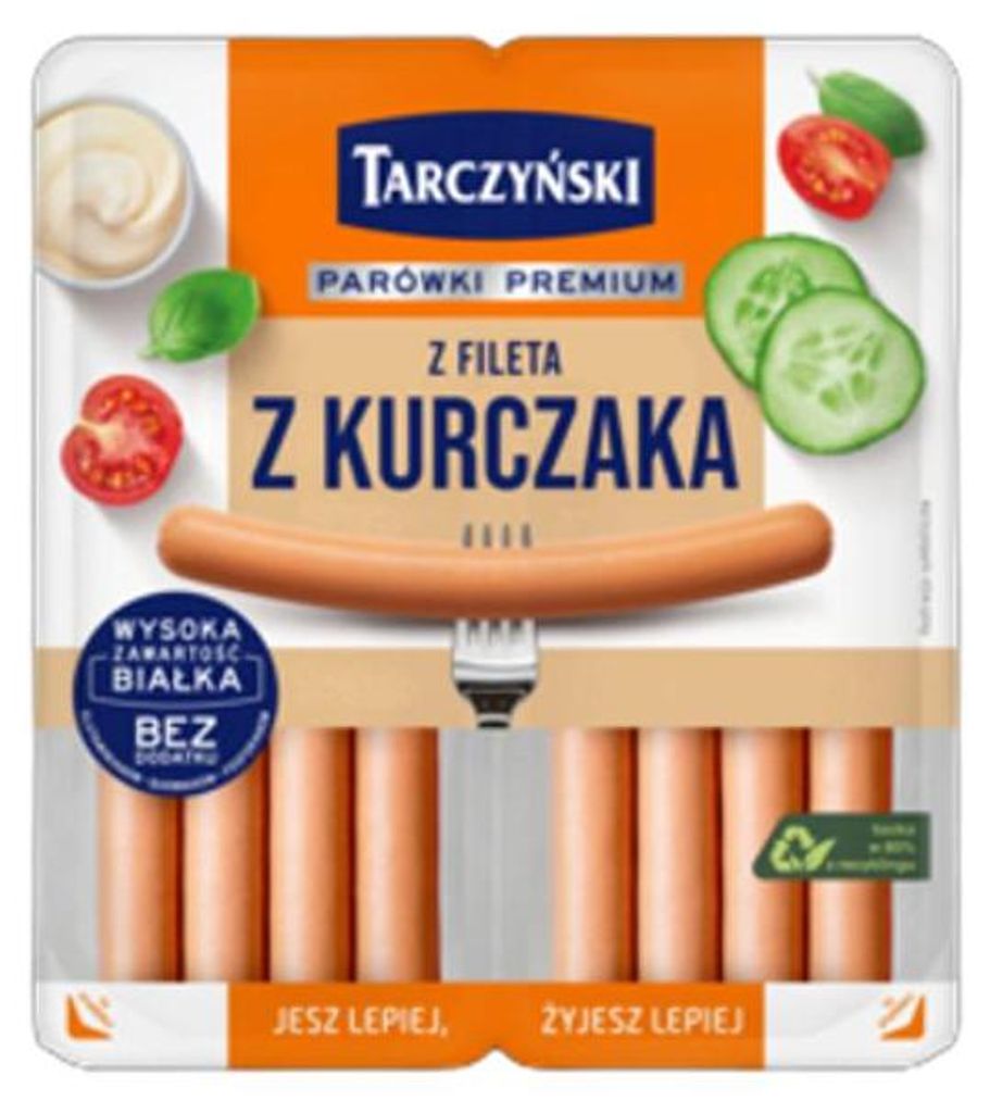 Parówki z fileta z kurczaka 180 g Tarczyński Zdjęcie produktu 