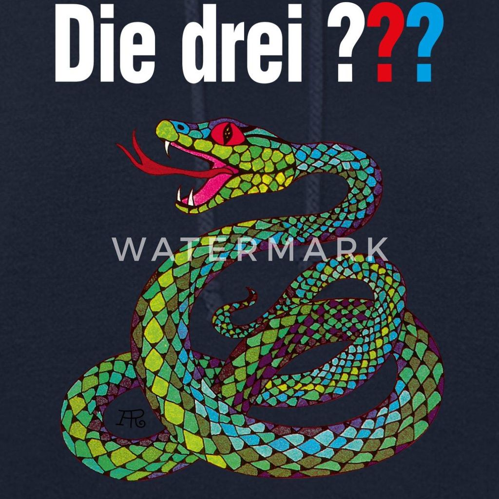 Spreadshirt Die Drei Fragezeichen und die singende Schlange Damen Hoodie, XXL, Navy