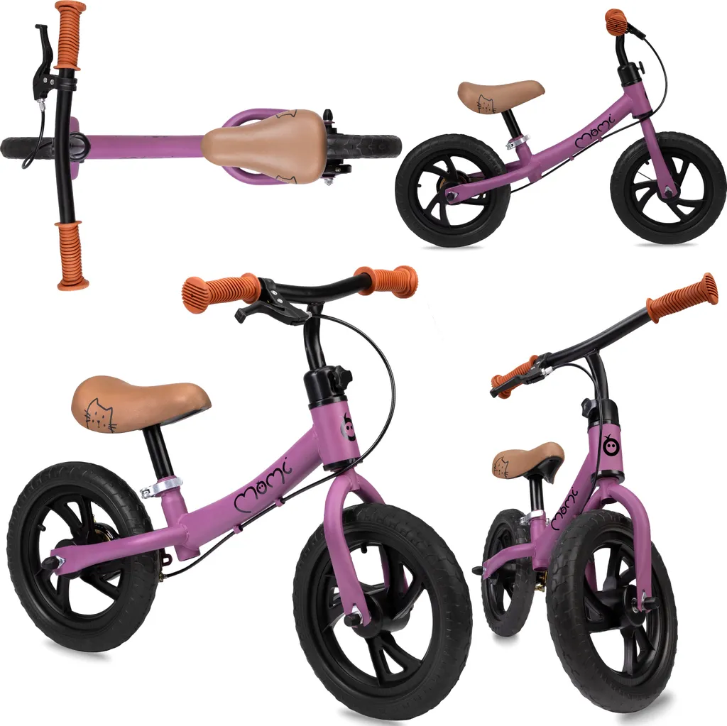 MoMi BREKI Vélo sans pédales ultra léger 2.25kg EVA 12 pouces Violet