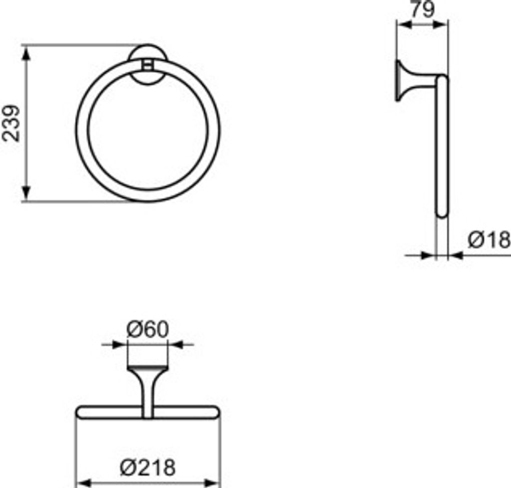 IDEAL STANDARD T5502GN Handtuchring La Dolce Vita 218 mm