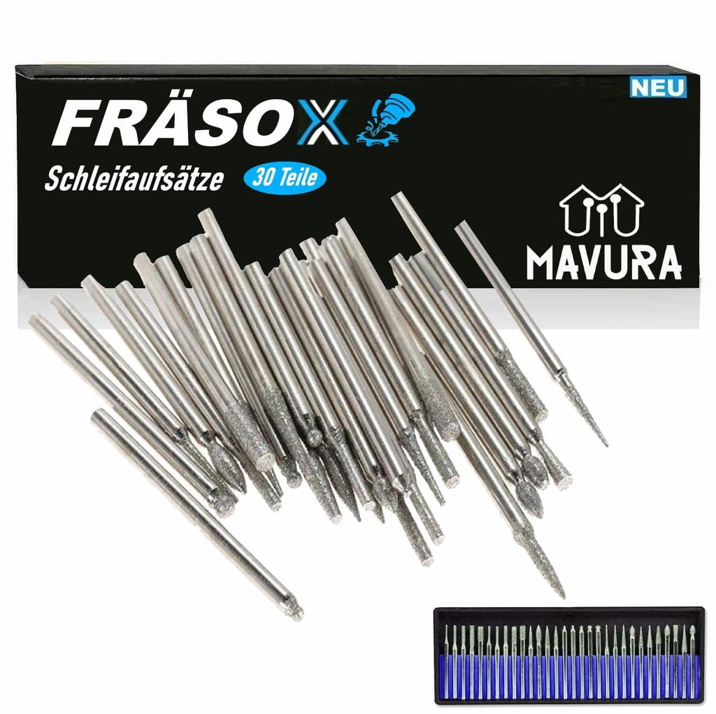 FRÄSOX Diamant Fräser Set Schleifer Gravierer Diamantfeile Bohrer Set für Dremel