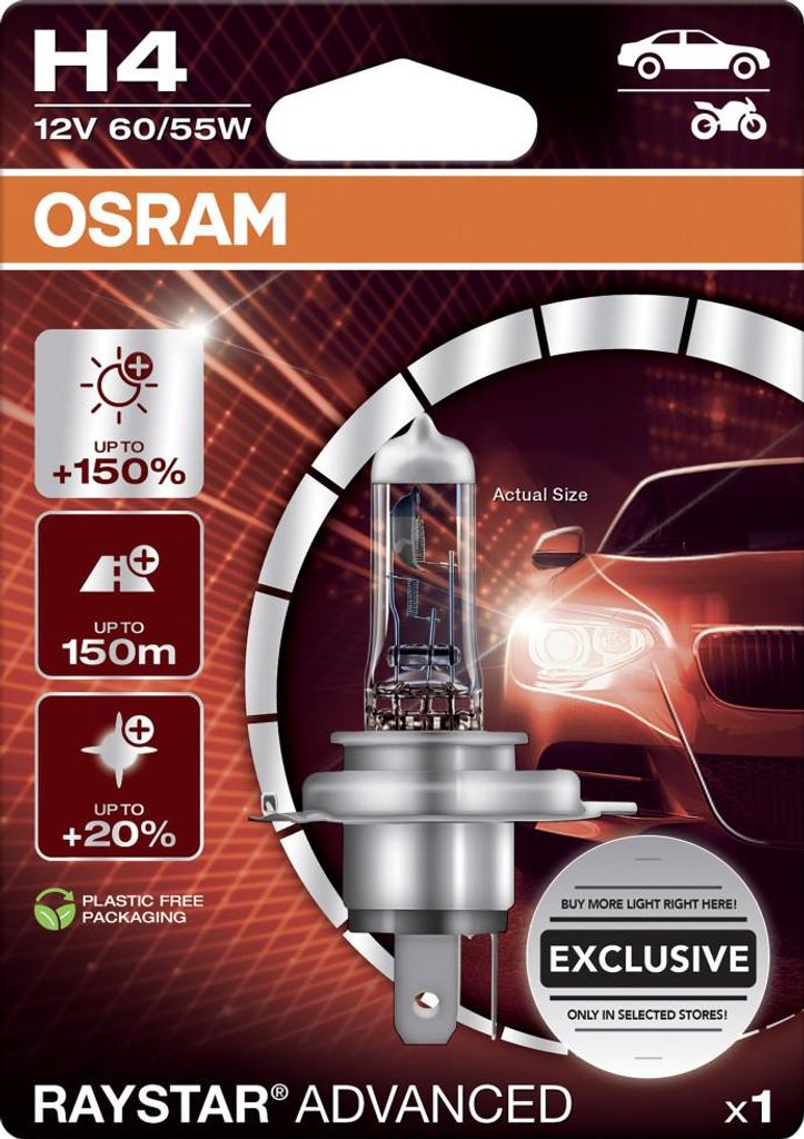 Osram Scheinwerferlampe H4 Raystar Advanced 2.0