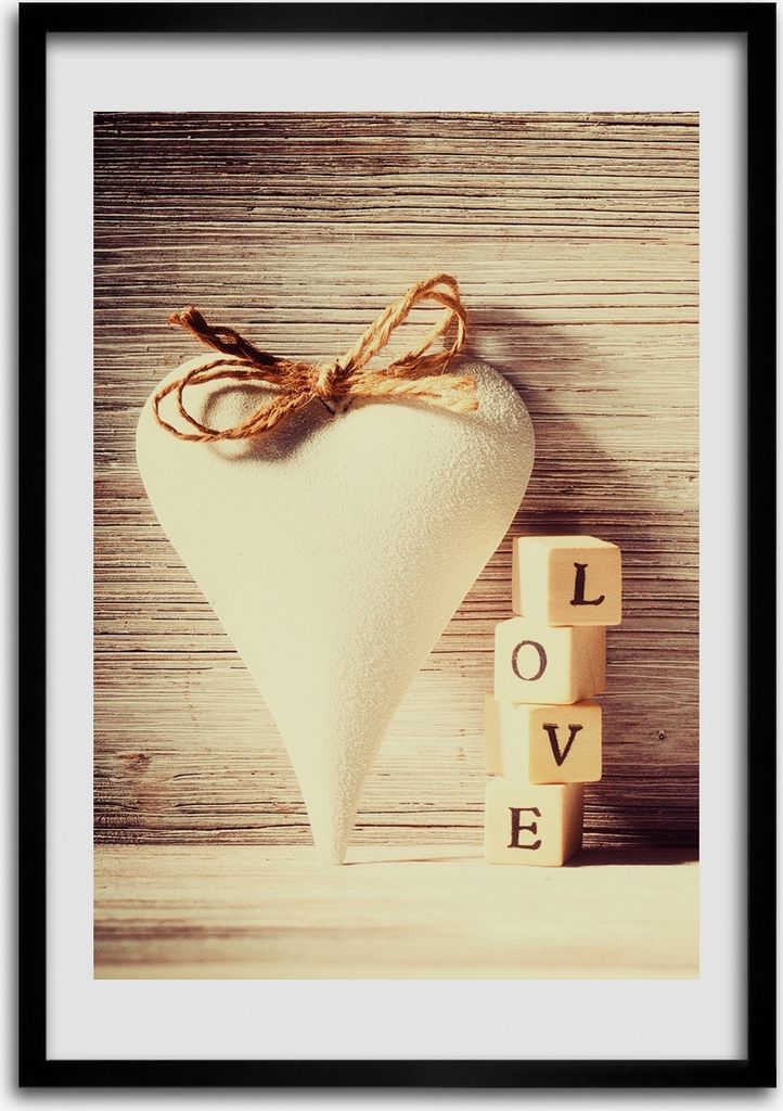 Bild - Bilderrahmen - Foto - 70 cm x 100 cm - MDF - Rahmen - Wandkunst - liebe