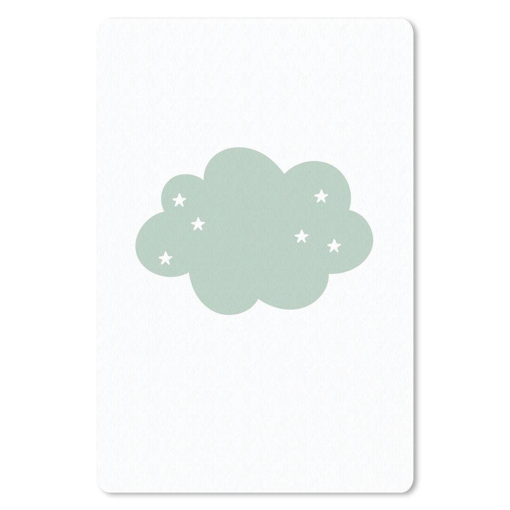 MuchoWow Mauspad Mousepad Wolke - Mädchen - Jungen - Sterne - Pastell - Kind 40x60 cm - Mousepads - Maus Mat - Pad - Mausunterlage - Schreibtisc...