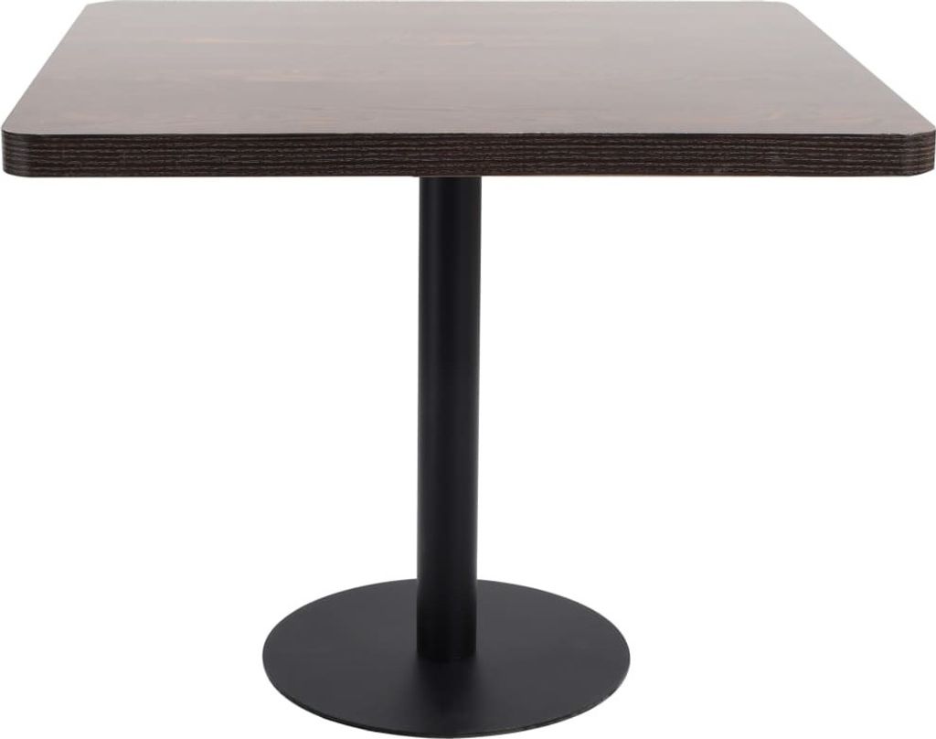 vidaXL Bistrotisch Dunkelbraun 80x80 cm MDF Produktbild 