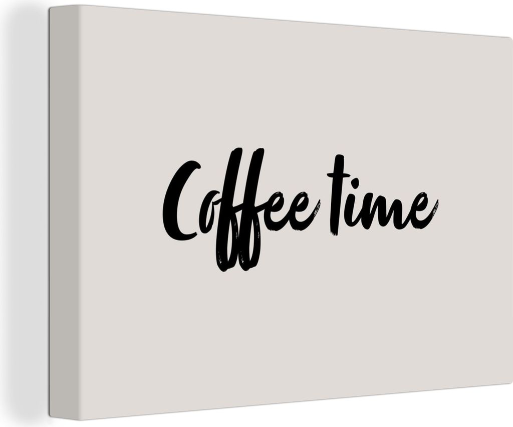 OneMillionCanvasses - Leinwandbilder - 140x90 cm, Zitate - Sprichwörter - Kaffeezeit, Wandbilder Kunstdruck Wanddekoration - Foto auf Leinwand -...