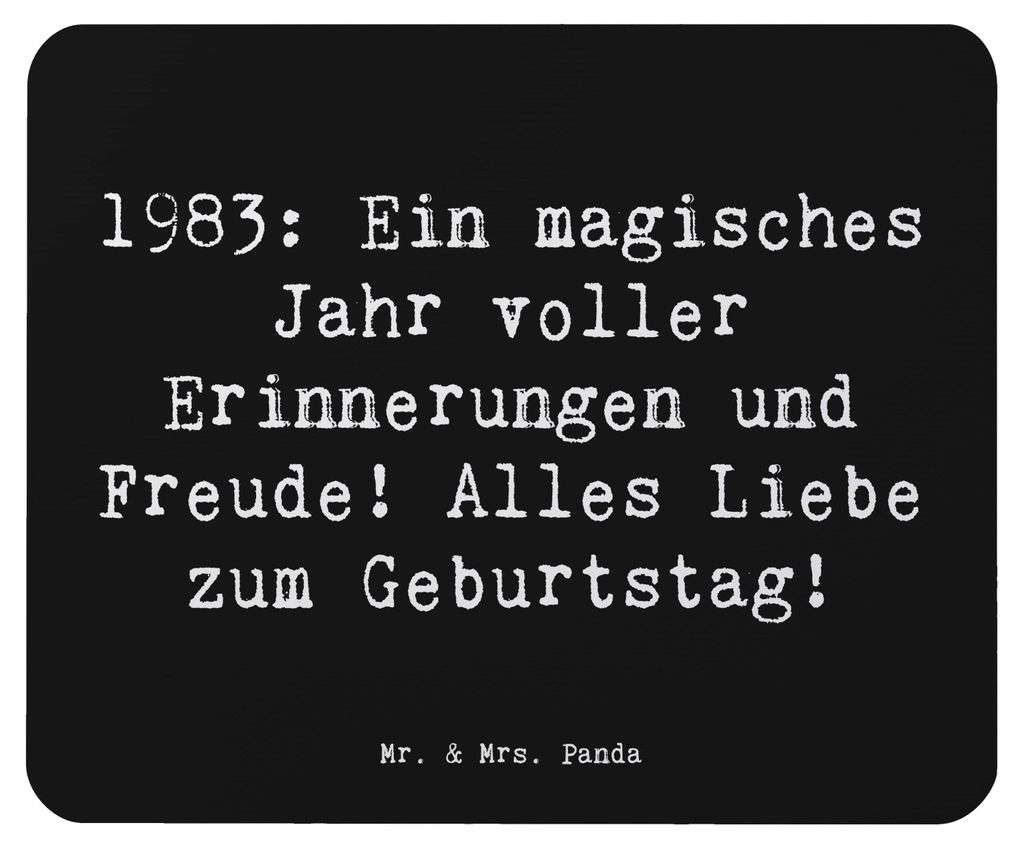Mr. & Mrs. Panda Mouse Pad Spruch 1983 Geburtstagserinnerungen - Schwarz - Geschenk, Geburtstag, pc mausunterlage, Alter, Geburtstagsgeschenk, lapt...