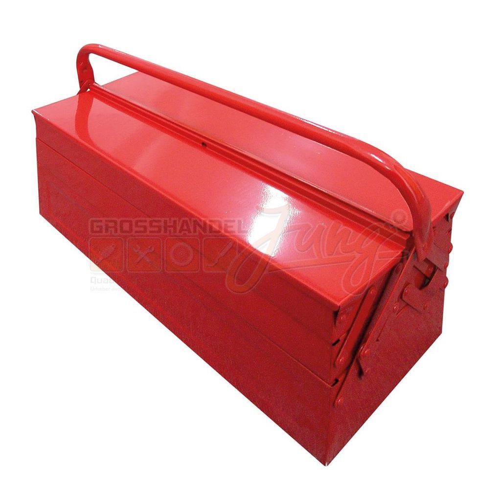 Klappbarer Werkzeugkoffer aus Metall 58x21x22 cm