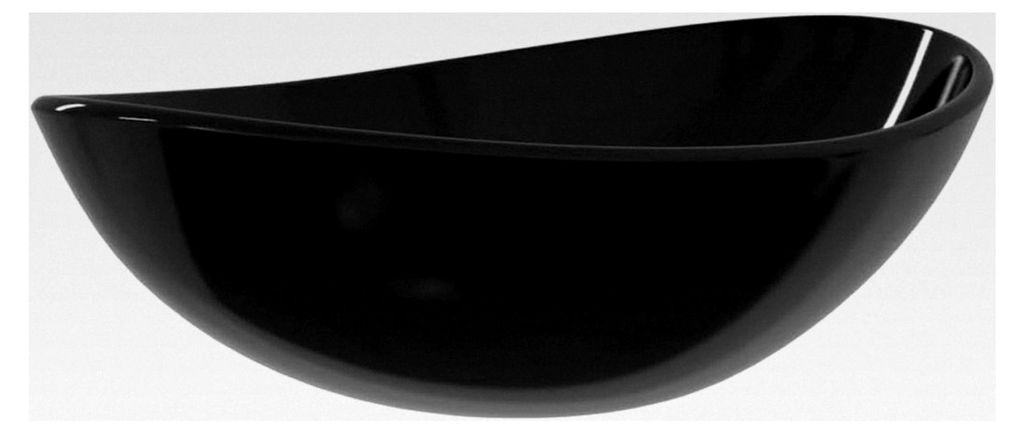 Waschbecken aus gehärtetem Glas für Badezimmer und Waschraum, Aufsatzwaschbecken, Waschschale, Schwarz