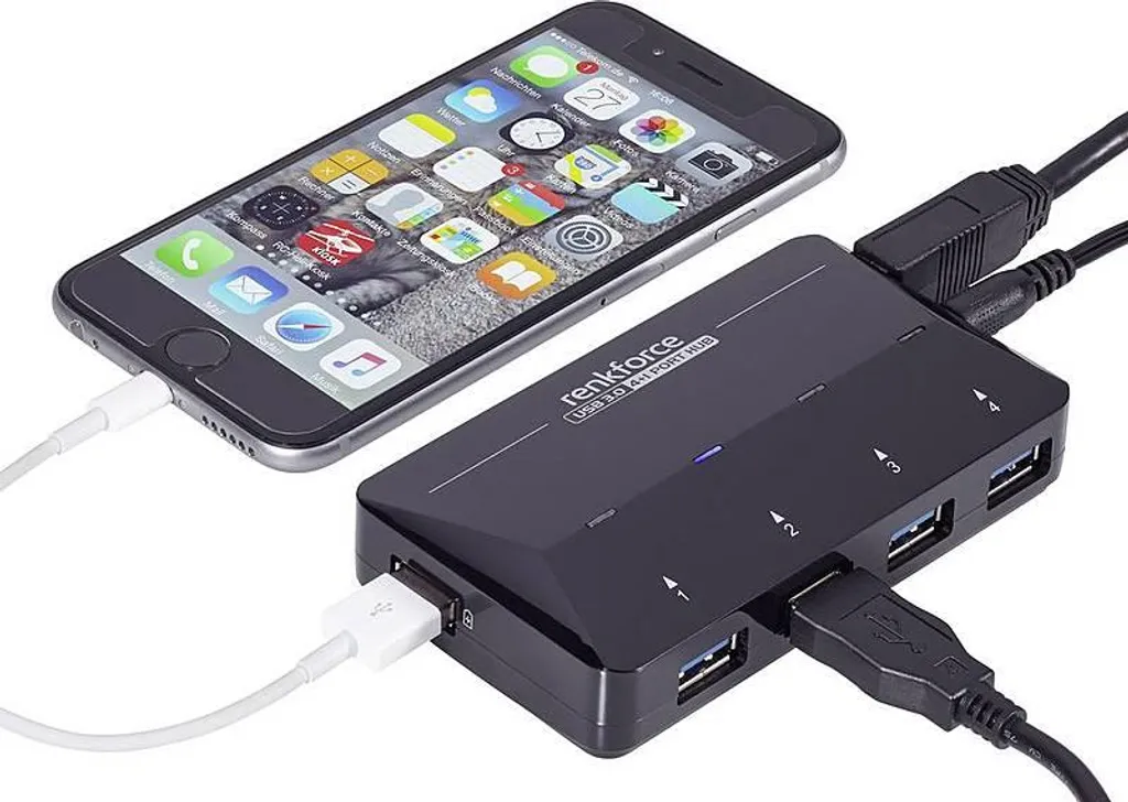 Hub USB 3.2 Gen 1 Haute Performance Renkforce RF-3806031 Noir Type-B 5Gbps - 2