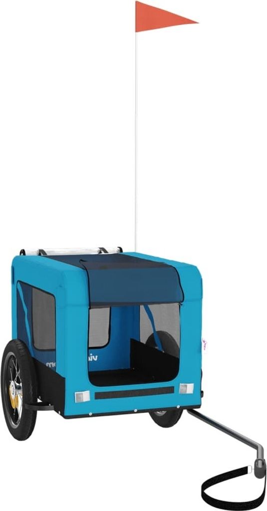 vidaXL Přívěs na jízdní kolo Dogs Modrá a černá Oxford Obrázek produktu 