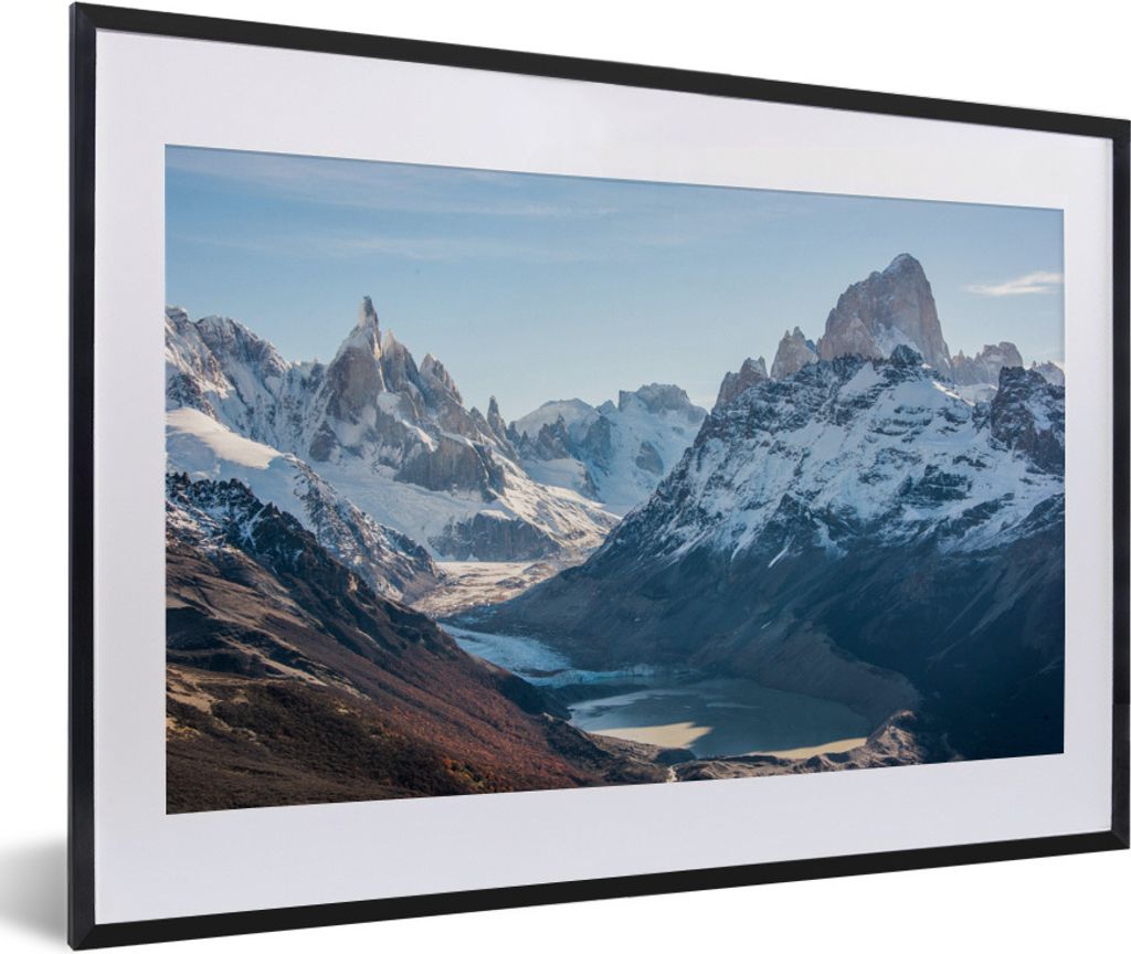 MuchoWow Gerahmtes Poster Eine schöne Aussicht auf den Cerro Fitzroy 60x40 cm - Poster mit Schwarzem Bilderrahmen Wandposter Rahmen Foto Bilder ...