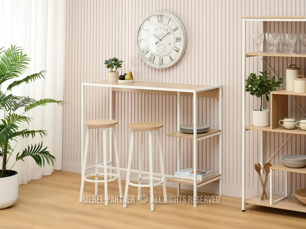Set Bar RONAL Rovere e Bianco: Design Contemporaneo per Piccoli Spazi