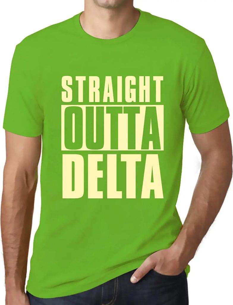 Herren Grafik T-Shirt Straight Outta Delta Öko-Verantwortlich Vintage Jahrgang Kurzarm Lustige Druck Geburtstag Geschenk Mann