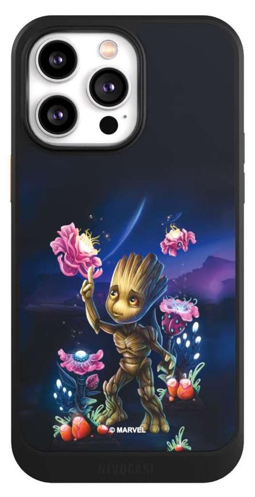NIVOCASE Hülle für Apple iPhone 14 Pro Max Handyhülle NIVOcore Case Schwarz Marvel Guardians Of The Galaxy Baby Groot