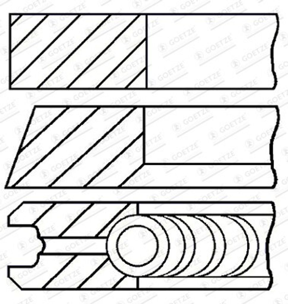 GOETZE ENGINE 08-139500-00 Kolbenringsatz Kolbenringe für Produktbild 