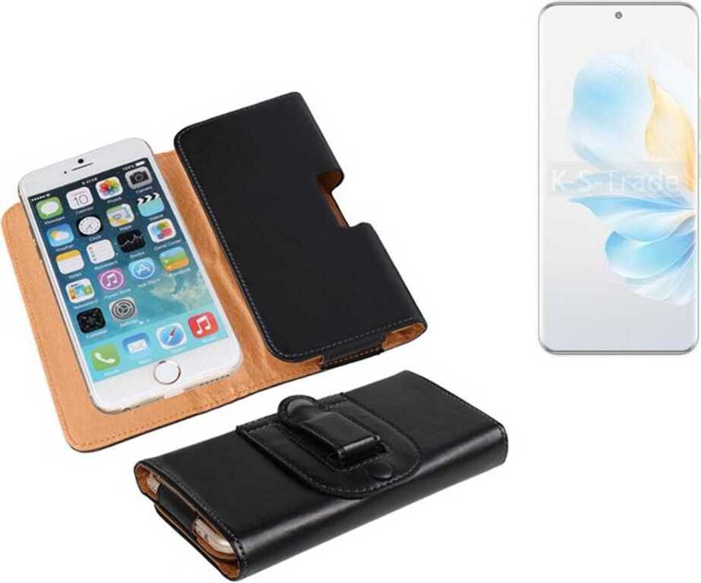 K-S-Trade Schützhülle Handyhülle kompatibel mit Honor 100 Holster Gürtel Tasche Schutzhülle Handy-Tasche Smartphone Case Seitentasche schwarz 1x