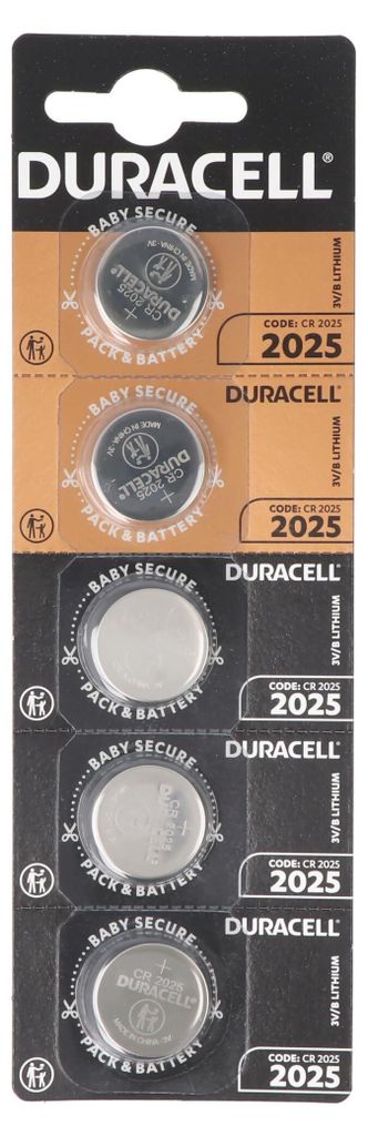 5x Duracell DL2025, CR2025 2er Blister 3 Volt Lithium Produktbild 