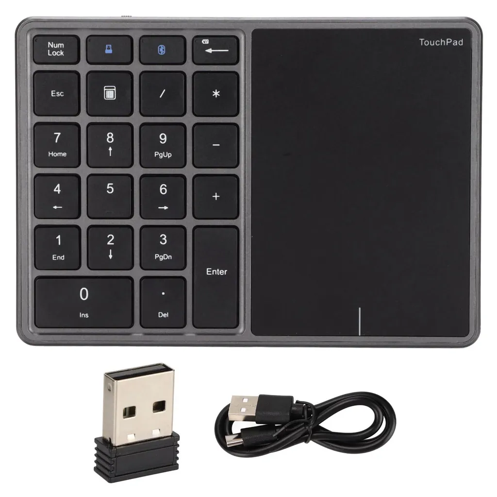 Pavé numérique tactile rechargeable Type-C 22 touches sans fil 2.4G