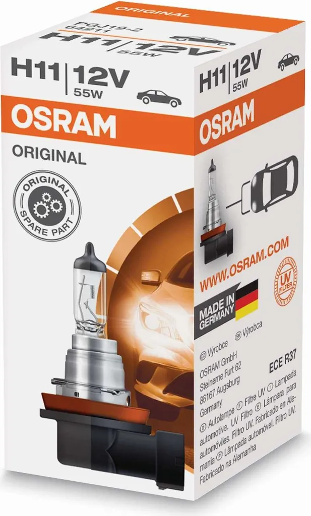 Lampada Faro H11 OSRAM 12V 55W Original | Ricambio Auto Made in Germany