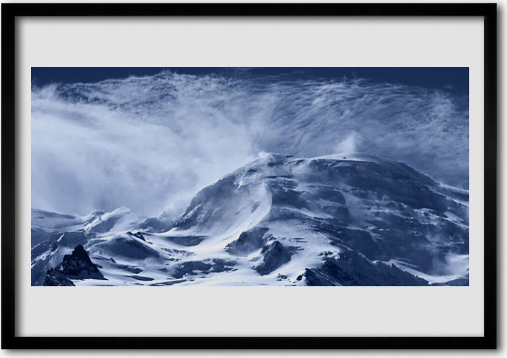 Bild 100x70 MDF-Rahmen Wandkunst Berglandschaft