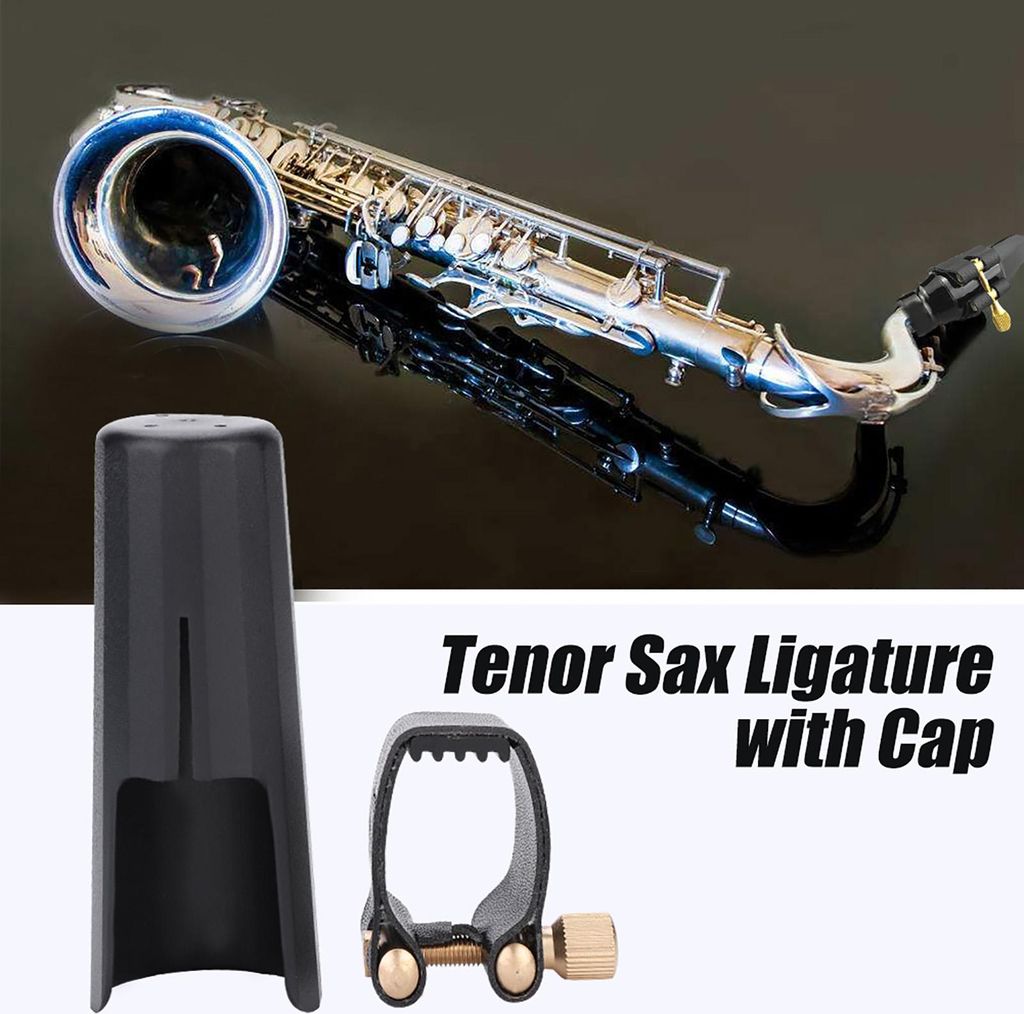 PU Ligatur Fastener mit Kunststoffkappe für Tenor Saxophon Bakelit Mundstück Durable