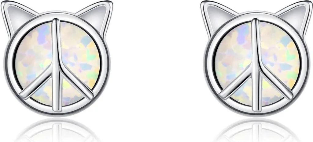 Cadeau idéal : Boucles d'oreilles chat en argent pour femmes et filles