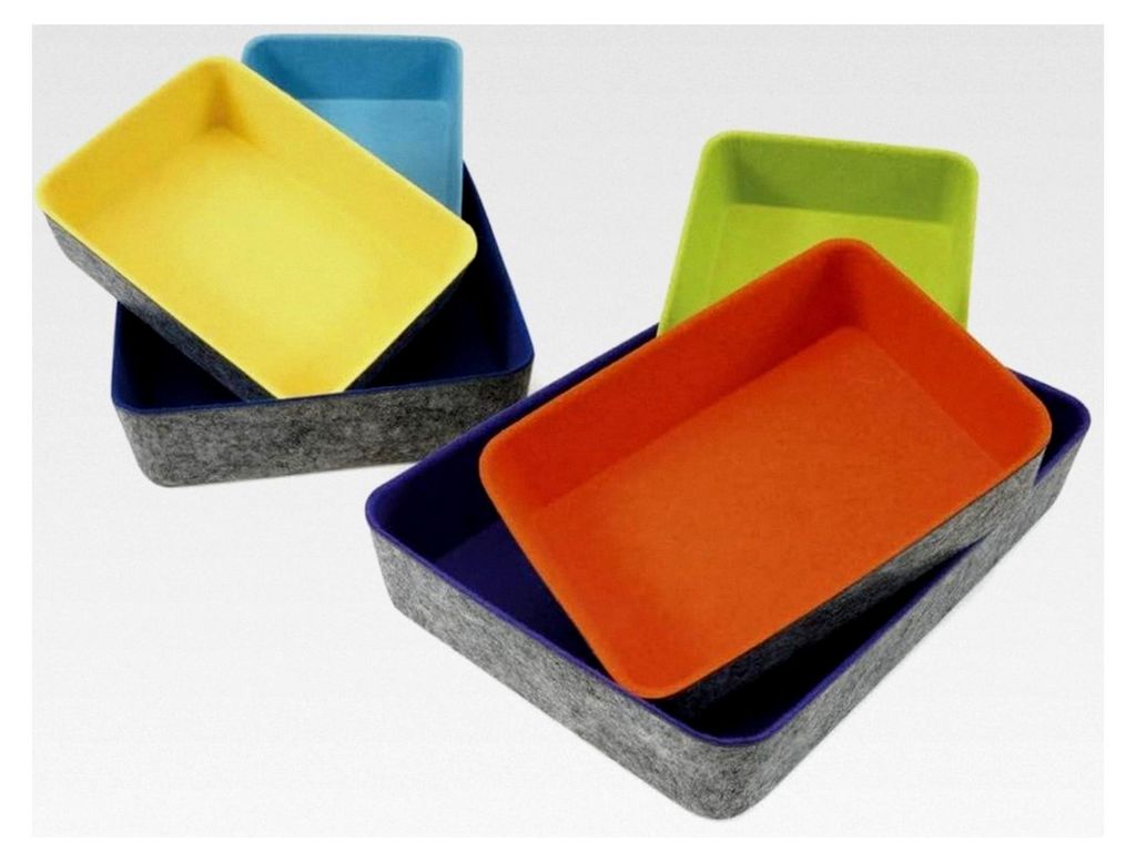Filzschalen-Set Colori 3-teilig | Stapelbar und pflegeleicht | Bunte Innenflächen | Ideal für Ordnung und Gruppenarbeit