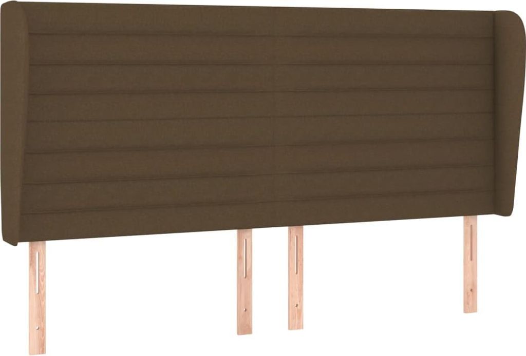 vidaXL Kopfteil mit Ohren Dunkelbraun 183x23x118/128 cm Stoff