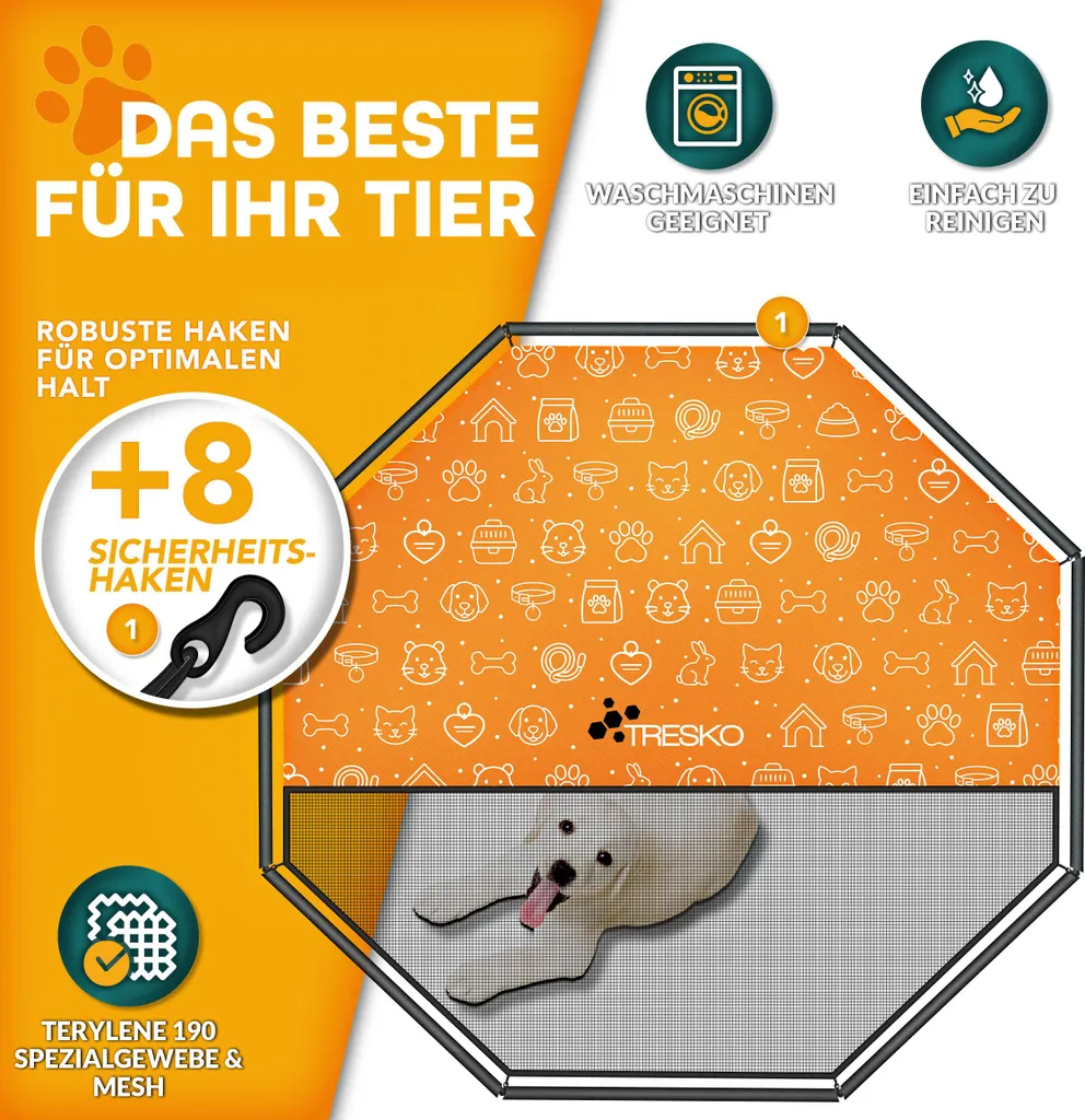 Box TRESKO Pieghevole per Cani 80cm: Qualità e Sicurezza in Giardino