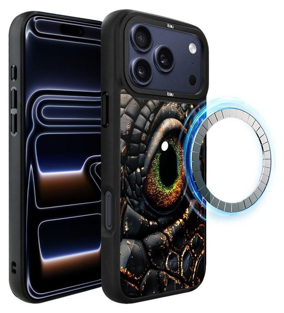 Schutzhülle für das iPhone 17 Pro, MagSafe-kompatibel, mattschwarze Seiten, Das Auge des Drachen