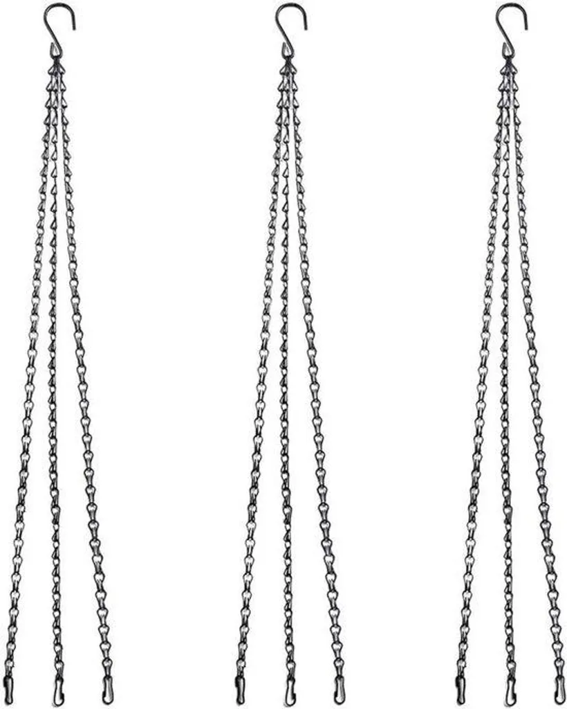 Gagnez de la place avec ce lot de 3 paniers suspendus noirs de 76 cm