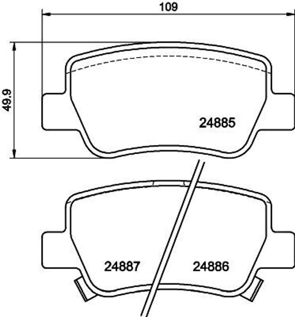 Jeu de plaquettes de frein arrière pour Avensis T27 HELLA 355014641