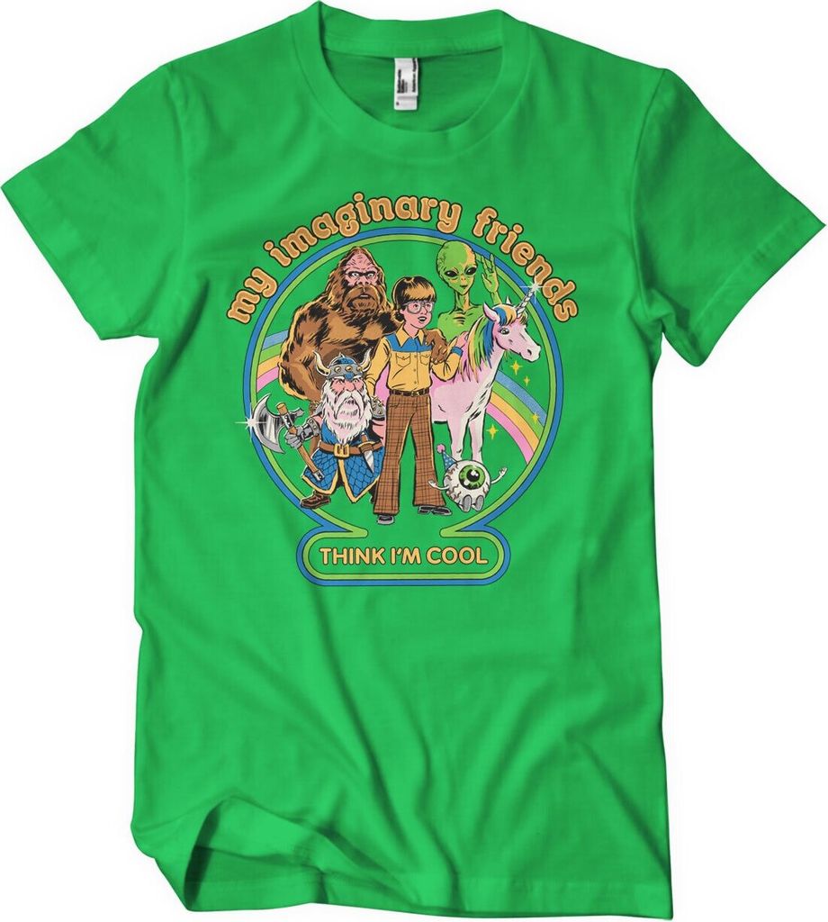 My Imaginary Friends Think I'm Cool T-Shirt - Large - Green