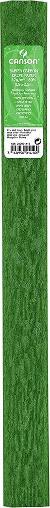 CANSON Krepppapier-Rolle 32 g/qm Farbe: moosgrün (21) 0,5 x 2,5 m