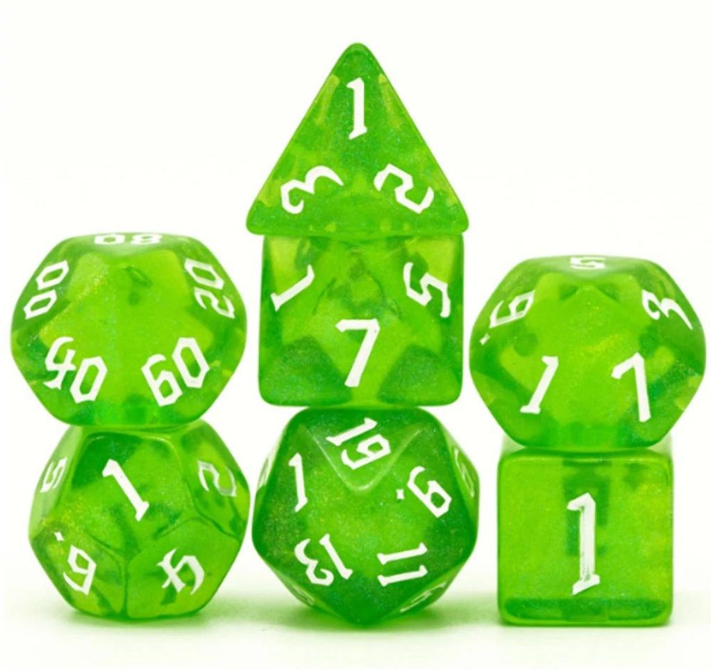 Foam Brain Games Würfelset Forest Elemental für Rollenspiele RPG