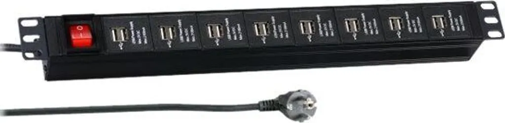 EFB 19 pollici 1U Multipresa USB 16 Porte Nera EK631USB.1