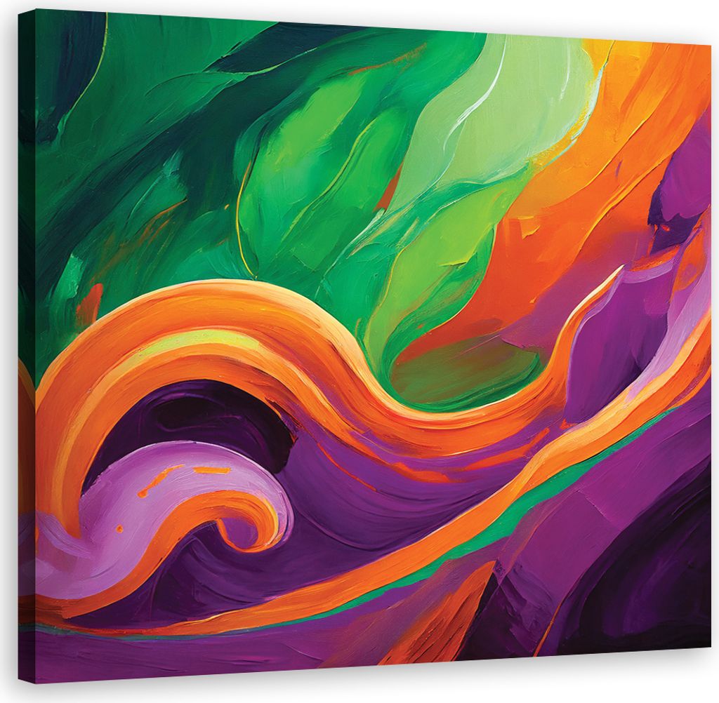 Leinwandbild Bunte Abstraktion 50x50 Feeby Bunt bild für die wand bereit zum aufhängen