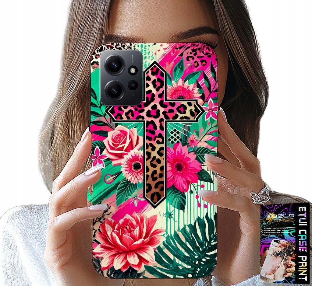 Etui Für Xiaomi Note 12 4G - Kreuz, Rose Christentum Jesus Zurück