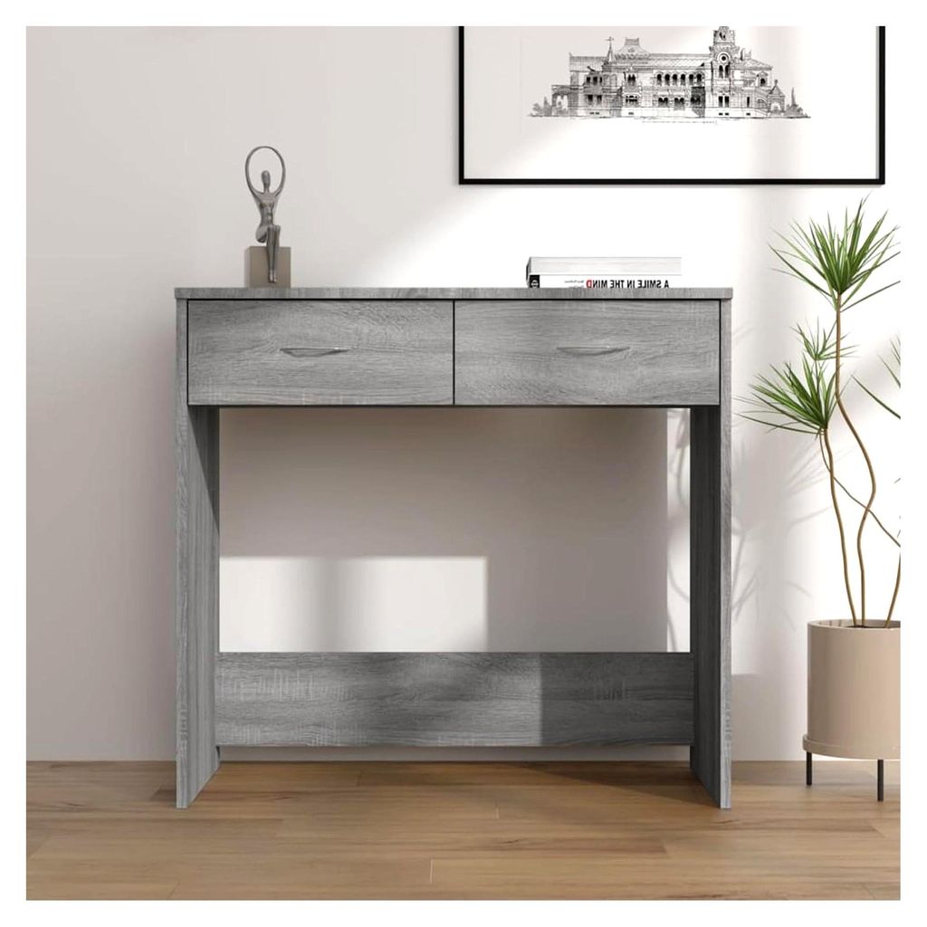 Schreibtisch Grau Sonoma 80x40x75 cm Holzwerkstoff Gaming Tisch