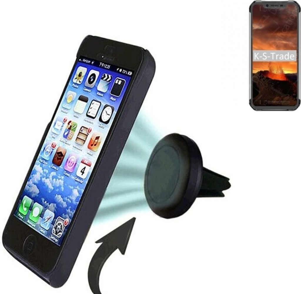 K-S-Trade Kompatibel mit Blackview BV9600E Auto Handy Halterung KFZ Halter Lüftungsgitterhalterung Air Vent mount Smartphone Halter