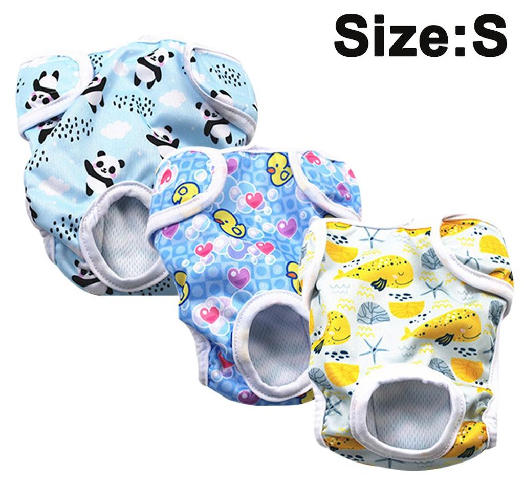 3er-Pack wiederverwendbare, waschbare Hundewindeln, hoch saugfähige Hunde-Hygienehosen, hygienische Windeln zum Schutz vor Belästigungen bei Haus...