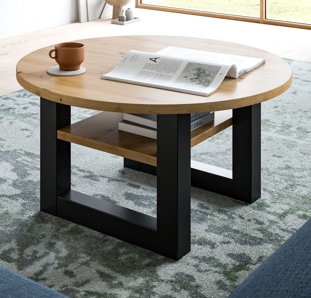Couchtisch "Eldon" in Artisan Eiche und grau Wohnzimmer Produktbild 