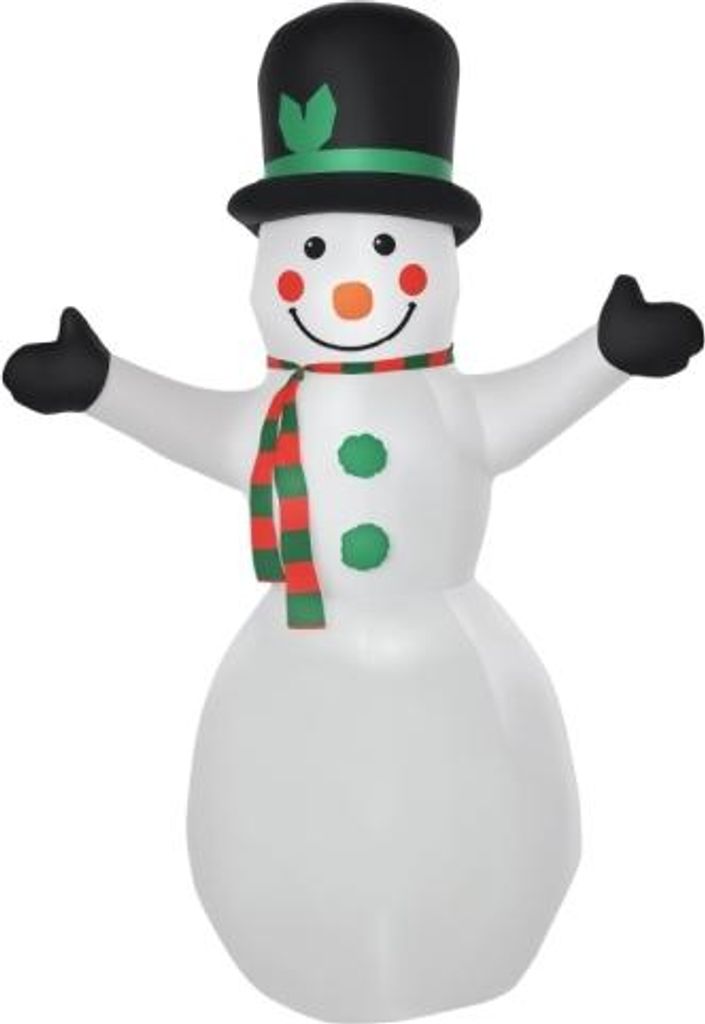 Schneemann Weihnachtsdekoration Selbstaufblasend Mit Geblaese Bunte LED 1m Mehrfarbig 130x72x193cm Weihnachtsfigur Dekoration