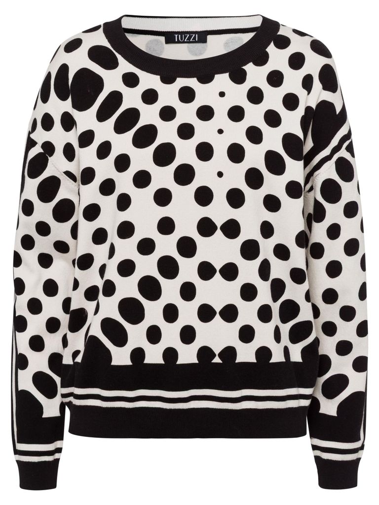 TUZZI Damen Strickpullover 35188-34, 35188-36, 35188-38, 35188-40, 35188-42, 35188-44, 35188-46, 35188-48 TUZ-W51-422057554 schwarz/ecru 40