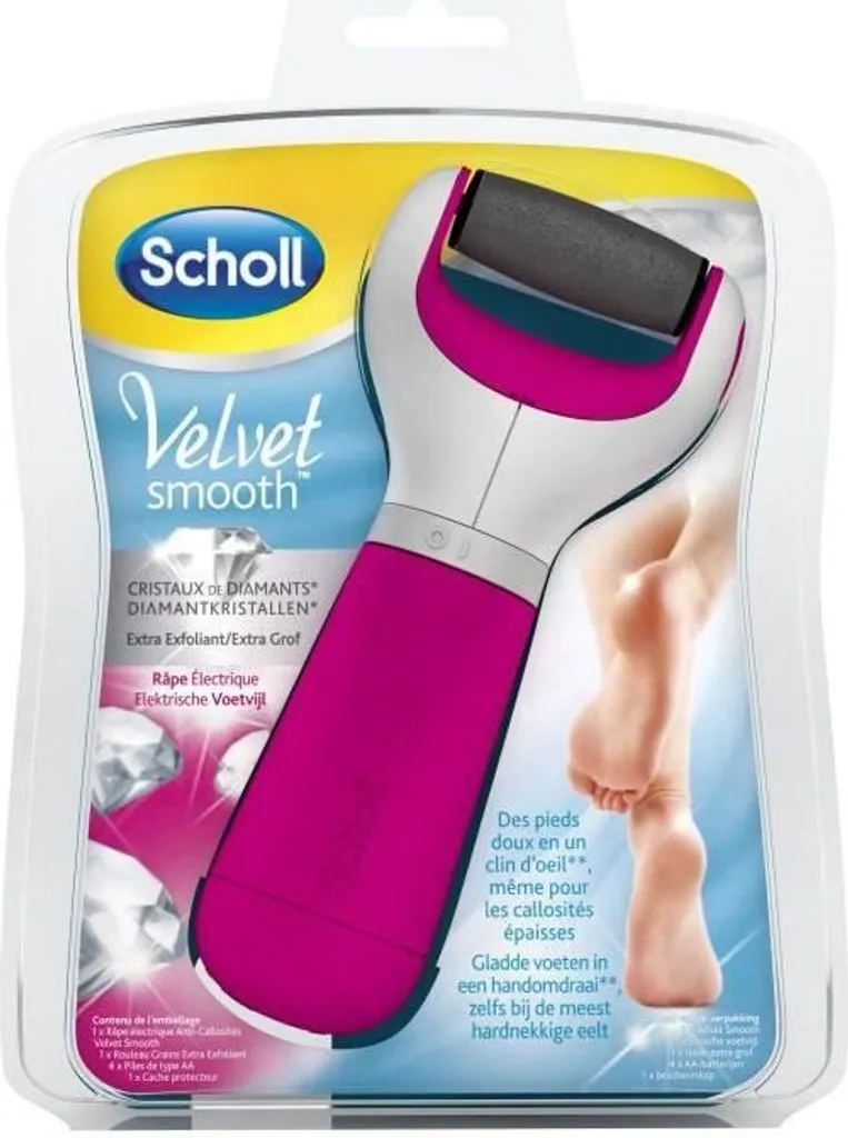 Râpe à Pieds Électrique Scholl Velvet Smooth avec Rouleau Diamant Bleu