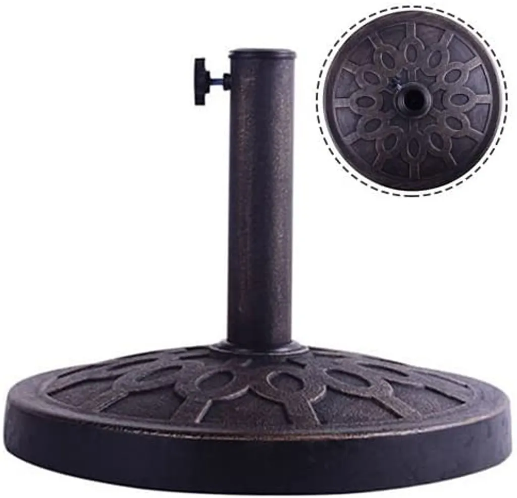 Socle de Parasol Rond pour Terrasse et Jardin Finition Bronze Classique