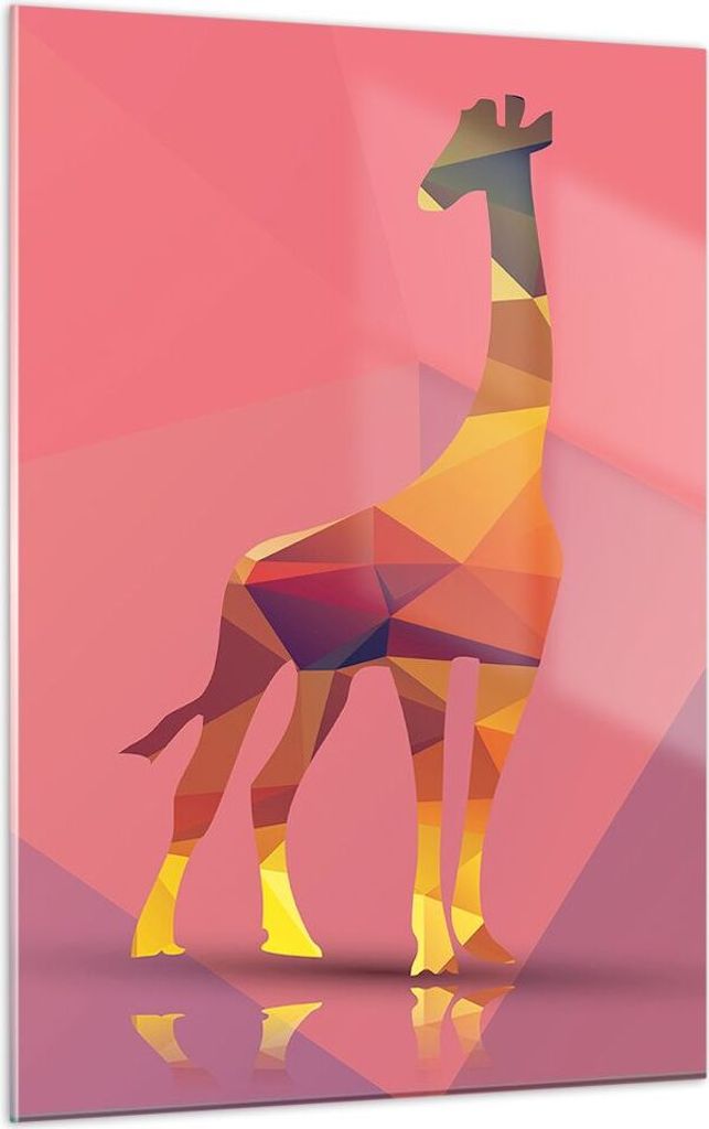 Bilder auf glas - Einteilig - Giraffe modern Grafik - 50x70cm - Glasbilder - Wandbilder - Bilder - zum Aufhängen bereit - Wanddekoration aus Glas ...